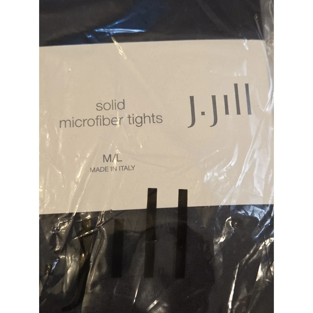 J Jill Solid Microfiber Tights Dark Charcoal M/L Nylon Spandex NEW